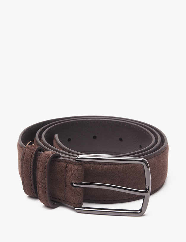 Коричневый женский велюровый ремень MASCOTTE 701-4207-0209 | ракурс 2