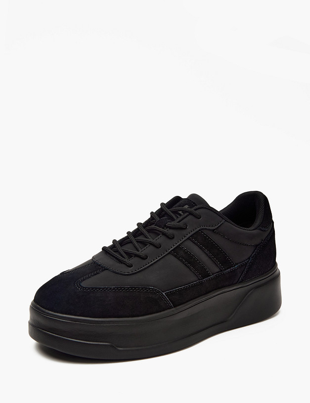 Черные женские кеды на платформе MASCOTTE 189-415921-0602 | ракурс 2 Черные женские кеды на платформе MASCOTTE 189-415921-0602 | ракурс 2