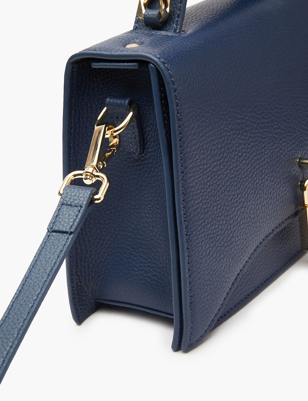 Синяя женская сумка с акцентной ручкой MASCOTTE 660-3124-103 | ракурс 6 Синяя женская сумка с акцентной ручкой MASCOTTE 660-3124-103 | ракурс 6