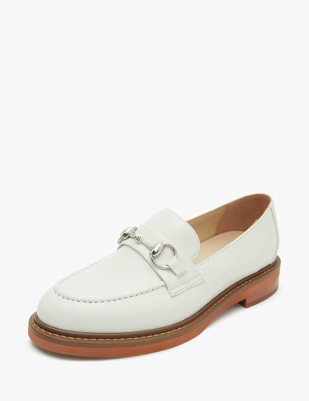 Молочные женские лоферы из кожи MASCOTTE 22-110114-6536M | ракурс 2