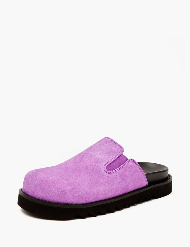 Фиолетовые велюровые женские сабо MASCOTTE 47-4127012-0207 | ракурс 4