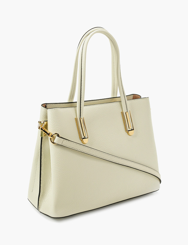 Бежевая кожаная женская сумка MASCOTTE 602-1123-101 | ракурс 3