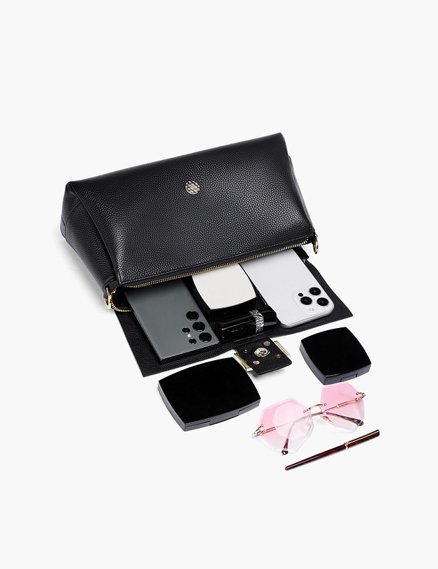 Черная кожаная женская сумка MASCOTTE 660-3212-102 | ракурс 6