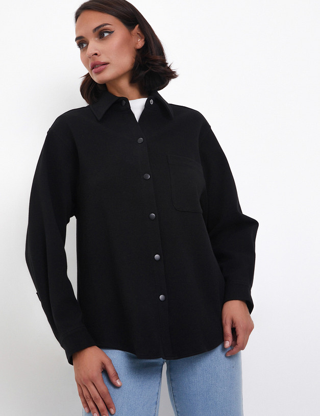 Черная женская рубашка MASCOTTE 890-4213-2602 | ракурс 1 Черная женская рубашка MASCOTTE 890-4213-2602 | ракурс 1
