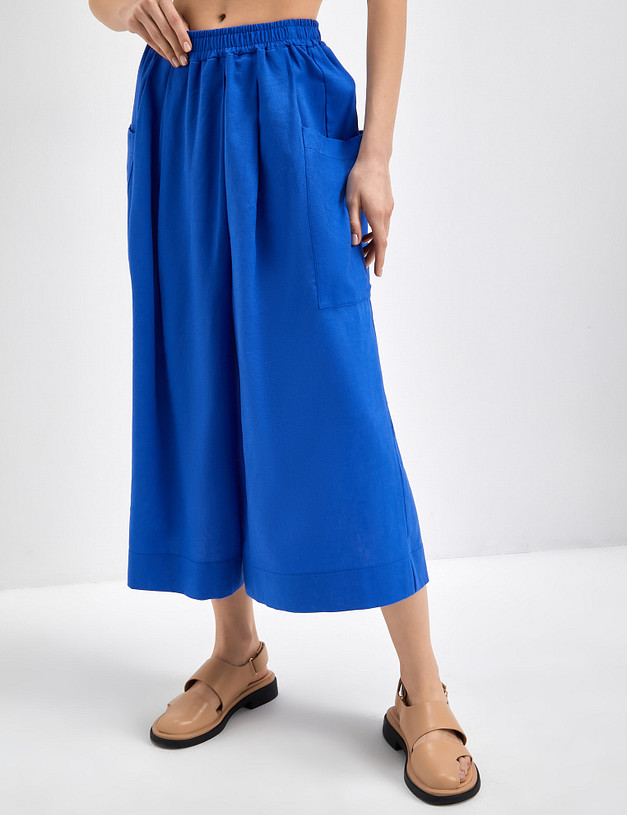 Синие женские брюки-кюлоты MASCOTTE 790-3116-2703 | ракурс 2
