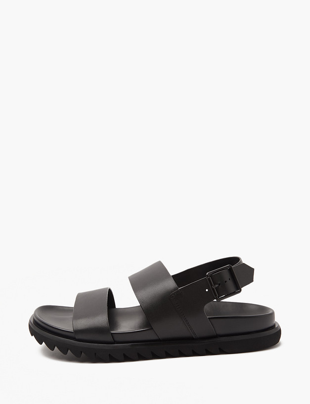 Черные кожаные мужские сандалии MASCOTTE 128-413061-0102 | ракурс 2