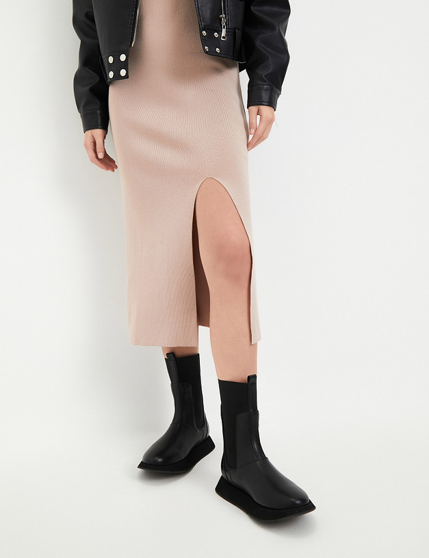 Черные женские челси из кожи MASCOTTE 172-3201323-3100M | ракурс 1