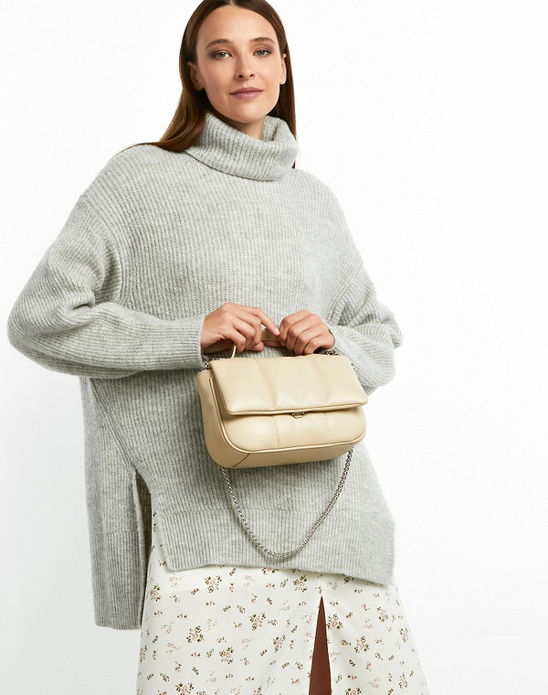 670-2206-608 Сумка женская и.кожа/текстиль беж, S, Mascotte