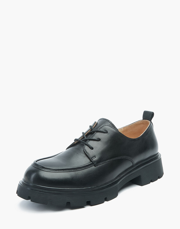 58-220812-0102 Полуботинки женские нат.кожа/нат.кожа черн, Mascotte