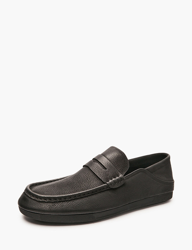 Черные мужские мокасины MASCOTTE 58-515411-0302 | ракурс 2