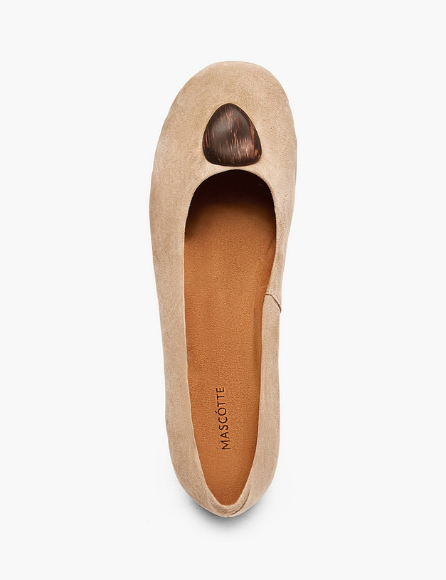 Бежевые женские балетки MASCOTTE 233-6103111-4625M | ракурс 4