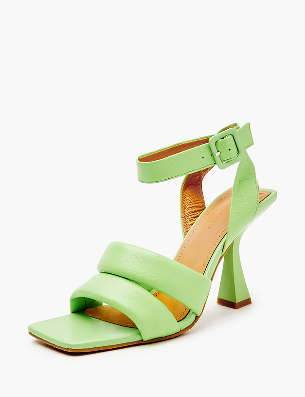 Зеленые кожаные женские босоножки MASCOTTE 233-415211-7519M | ракурс 4