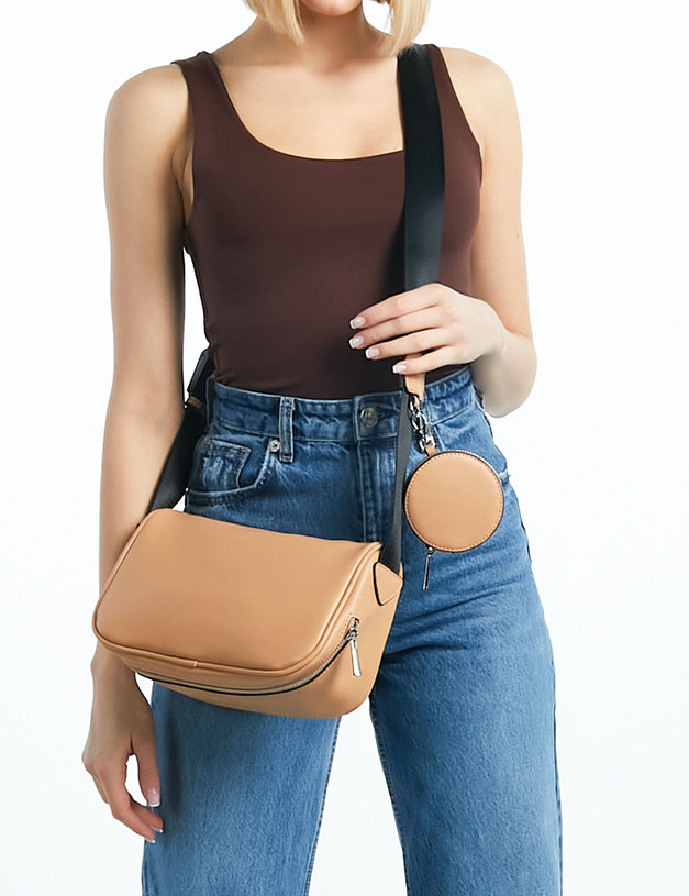 Бежевая женская сумка кросс-боди MASCOTTE 670-2129-608 | ракурс 1