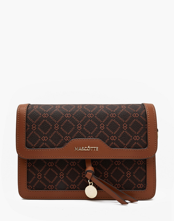 604-4140-609 Сумка женская и.кожа/текстиль корич-рыж, S, Mascotte