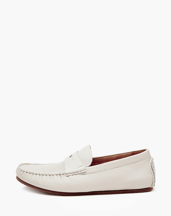 22-412011-8120M Мокасины мужские нат.кожа/текстиль-нат.кожа молочн, Mascotte