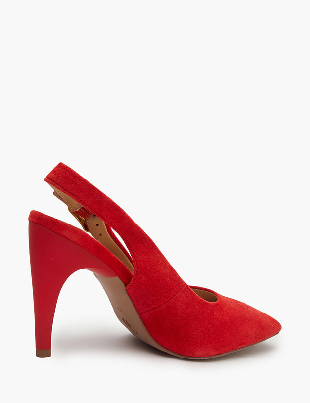 Красные женские велюровые босоножки MASCOTTE 175-5163012-3609M | ракурс 3 Красные женские велюровые босоножки MASCOTTE 175-5163012-3609M | ракурс 3