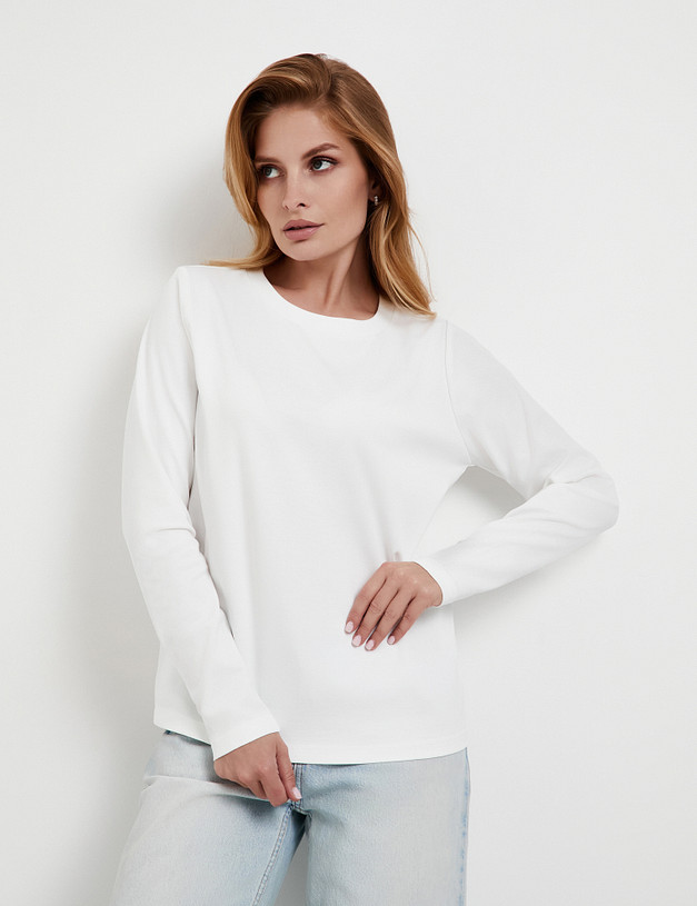 Белый женский лонгслив MASCOTTE 976-5202-2601 | ракурс 1