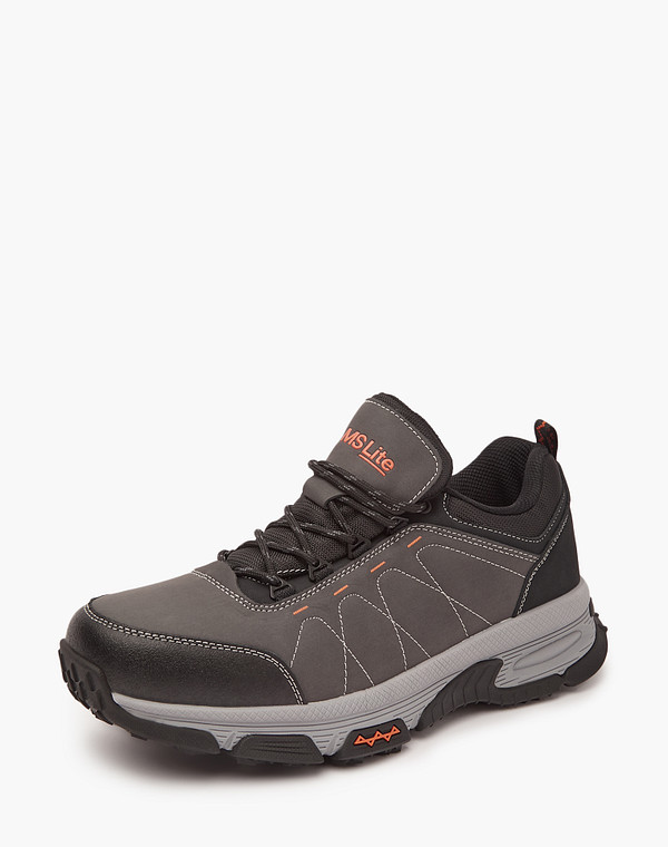 189-320821-0610 Полуботинки для активного отдыха мужские кож.спилок-текстиль/текстиль серый-черн, Mascotte Lite