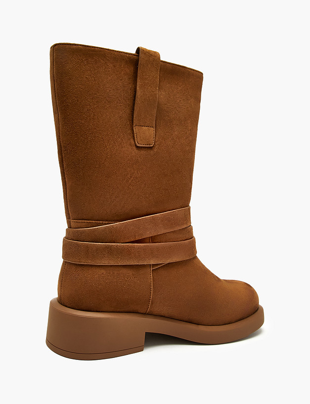 Рыжие женские зимние полусапоги MASCOTTE 126-5282031-4691M | ракурс 4