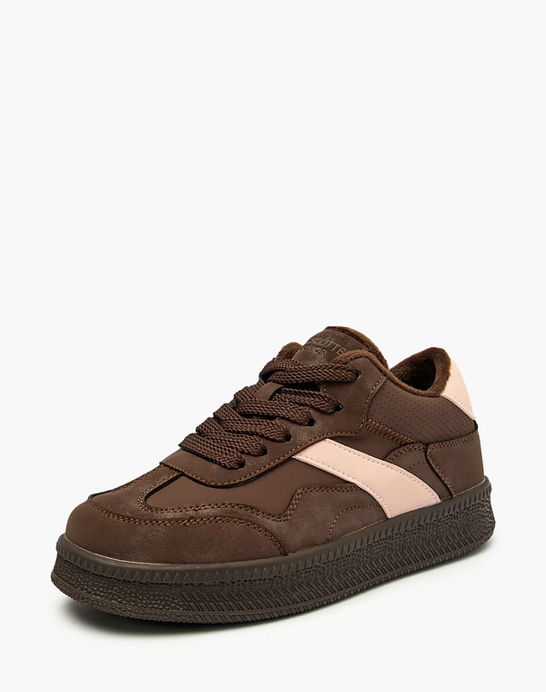 234-523721-0609 Ботинки девичьи кож.спилок/ворсин корич-розов, Mascotte JUNIOR