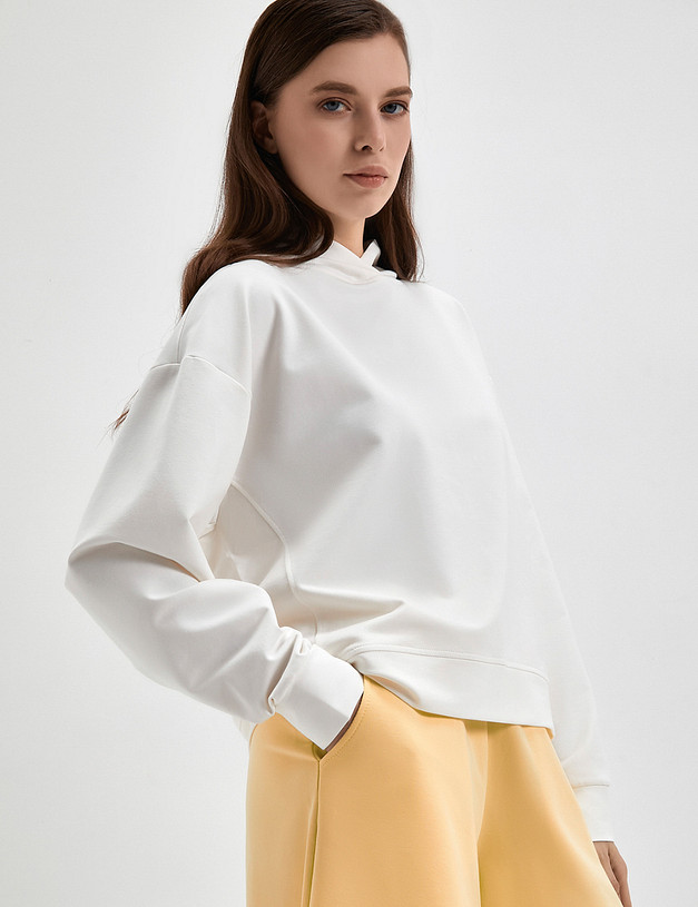 Белое базовое женское худи MASCOTTE 790-3109-2601 | ракурс 4