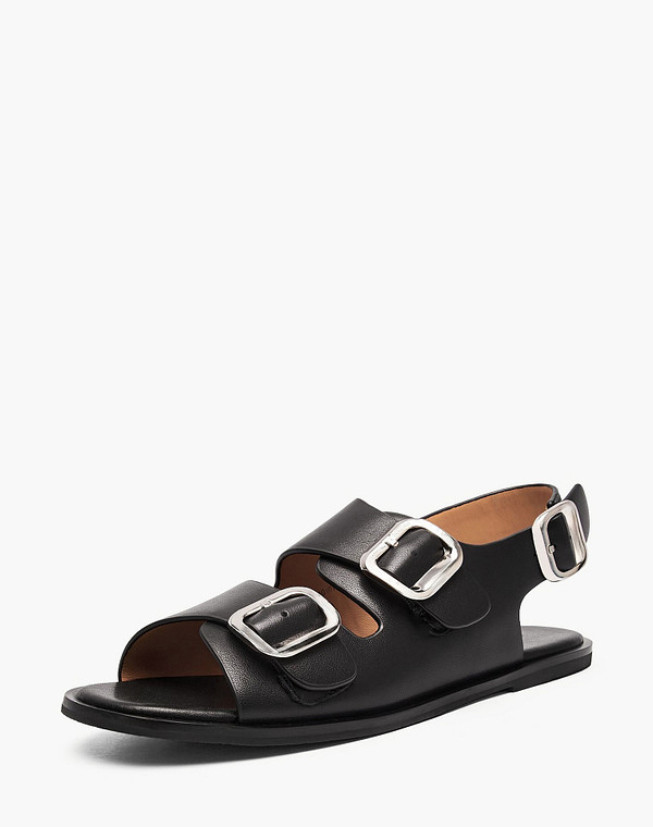 58-6101011-7100M Туфли летние женские нат.кожа/нат.кожа черн, Mascotte