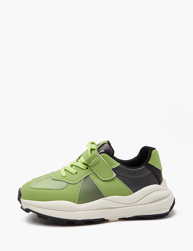 Зеленые детские кроссовки на массивной подошве MASCOTTE 234-412621-0604 | ракурс 4