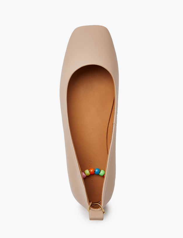 Бежевые женские балетки с декоративным браслетом MASCOTTE 126-412911-3509M | ракурс 4