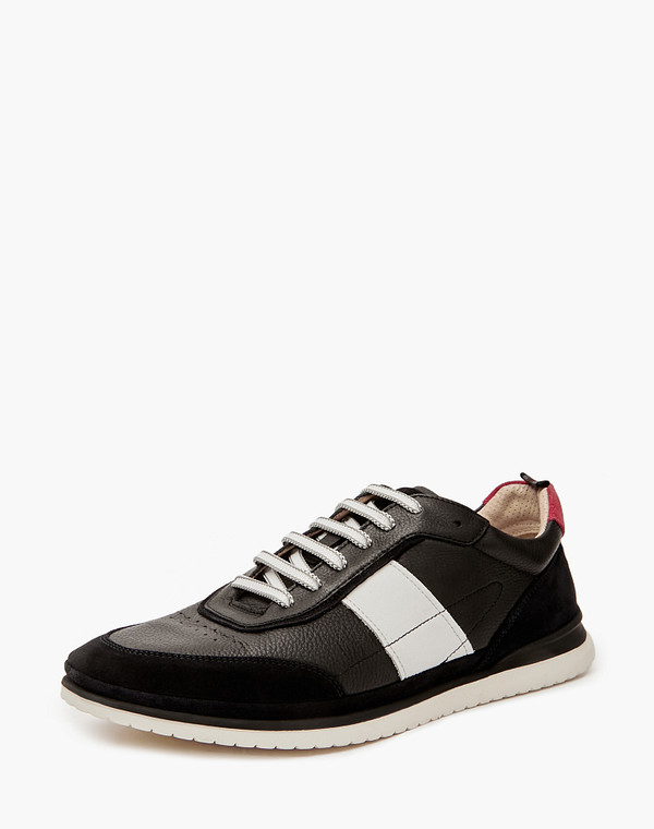 175-4110711-8110M Полуботинки для активного отдыха мужские нат.кожа-велюр/нат.кожа-текстиль черн-синий, Mascotte