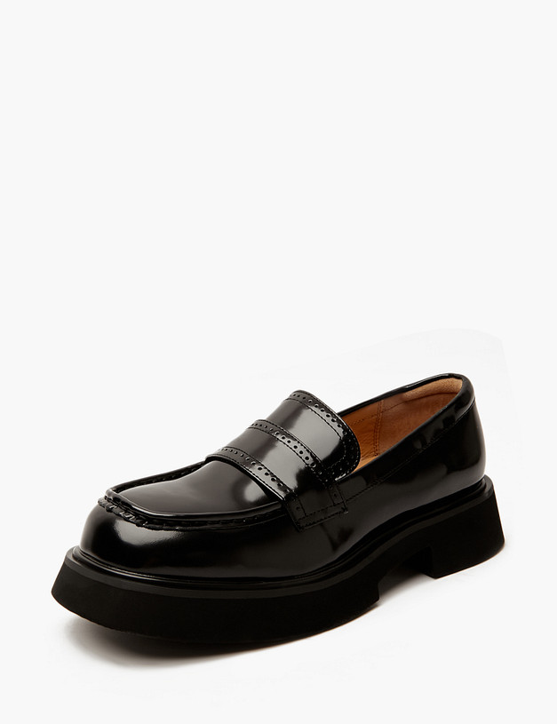 Черные женские лоферы из кожи MASCOTTE 58-412011-0102 | ракурс 2