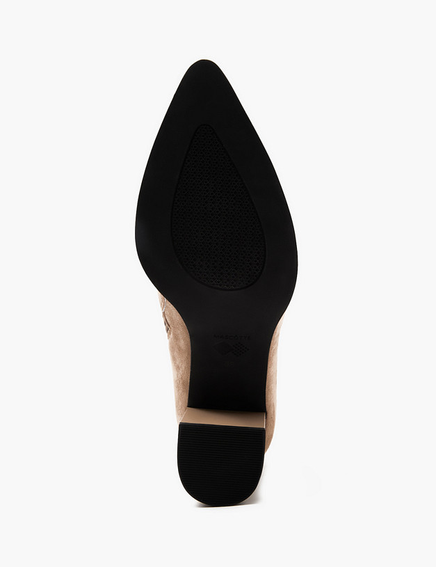 Бежевые женские ботильоны на устойчивом каблуке MASCOTTE 126-410121-3671M | ракурс 7