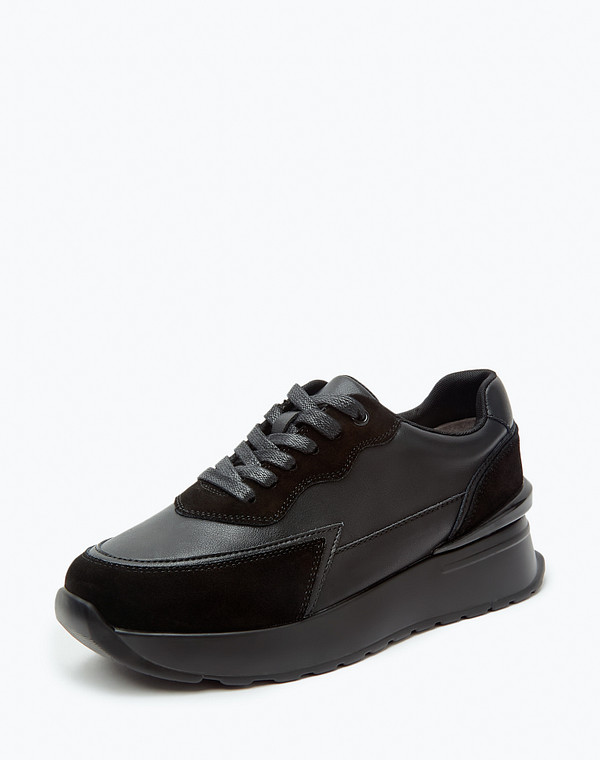 234-224521-0602 Полуботинки для активного отдыха женские кож.спилок/текстиль черн, Mascotte