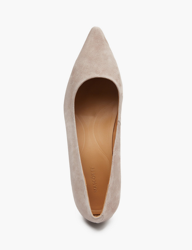 Бежевые велюровые женские туфли MASCOTTE 94-5164611-3602M | ракурс 4