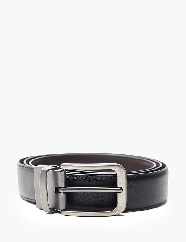 Черный мужской двусторонний ремень MASCOTTE 727-4126-102 | ракурс 2