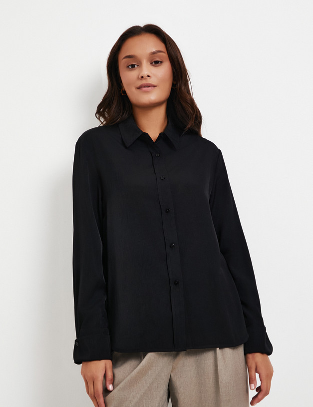 Черная женская рубашка MASCOTTE 874-5216-2402 | ракурс 1