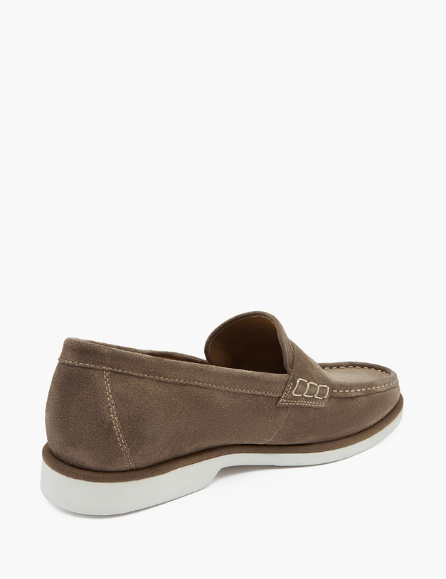 Оливковые велюровые мужские лоферы MASCOTTE 22-311211-3254M | ракурс 4