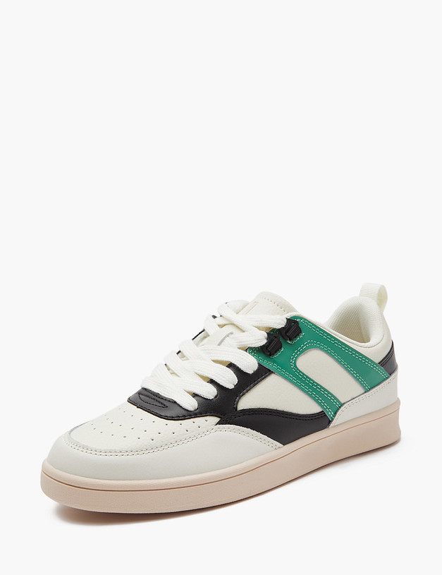 Молочные женские кеды с цветными элементами MASCOTTE 151-410321-0601 | ракурс 4