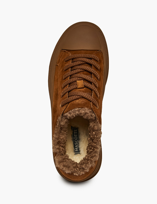 Рыжие женские кеды с мехом MASCOTTE 58-42417412-4691M | ракурс 4
