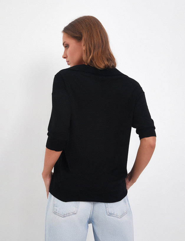 Черный женский джемпер из шерсти мериноса MASCOTTE 870-4214-7502 | ракурс 5