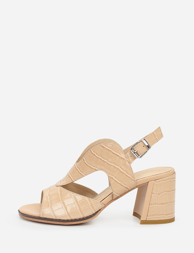 Бежевые кожаные босоножки MASCOTTE 99-110411-0118 | ракурс 2