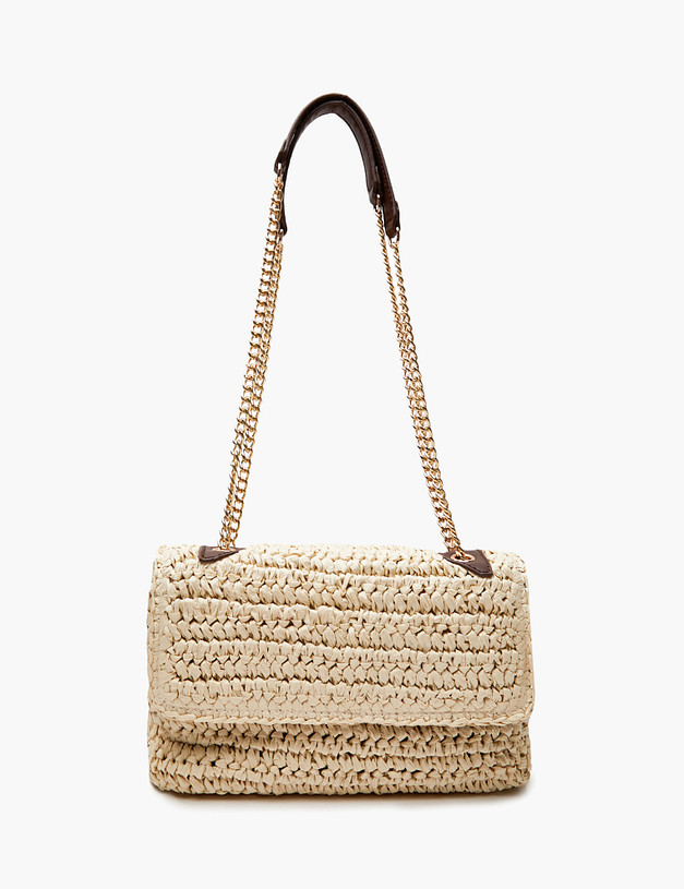 Бежевая женская плетеная сумка MASCOTTE 647-4106-0308 | ракурс 2