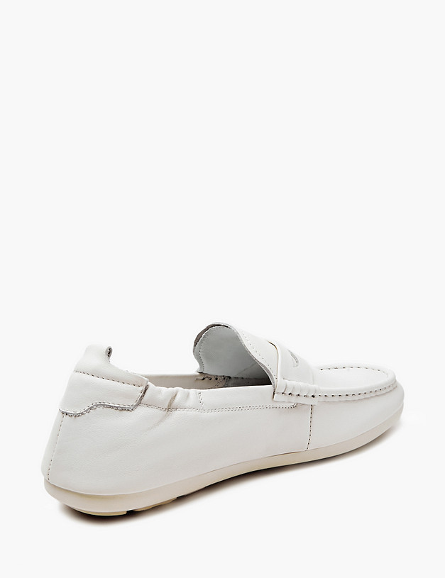 Молочные мужские мокасины из кожи MASCOTTE 98-413191-0101 | ракурс 3 Молочные мужские мокасины из кожи MASCOTTE 98-413191-0101 | ракурс 3