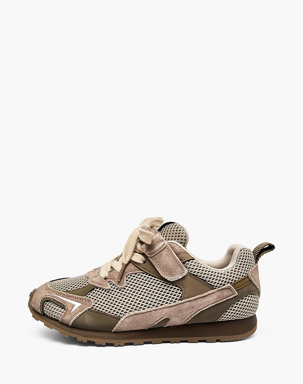 234-617421-0204 Полуботинки для активного отдыха мальч./девич. текстиль-велюр/текстиль серый-корич, Mascotte JUNIOR