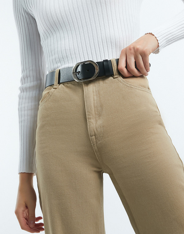 701-2207-602 Ремень жен. кож.спилок черн, Mascotte