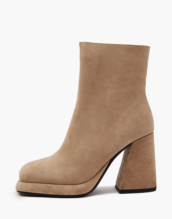 234-410521-0608 Ботинки женские велюр/ворсин-нат.кожа беж, Mascotte