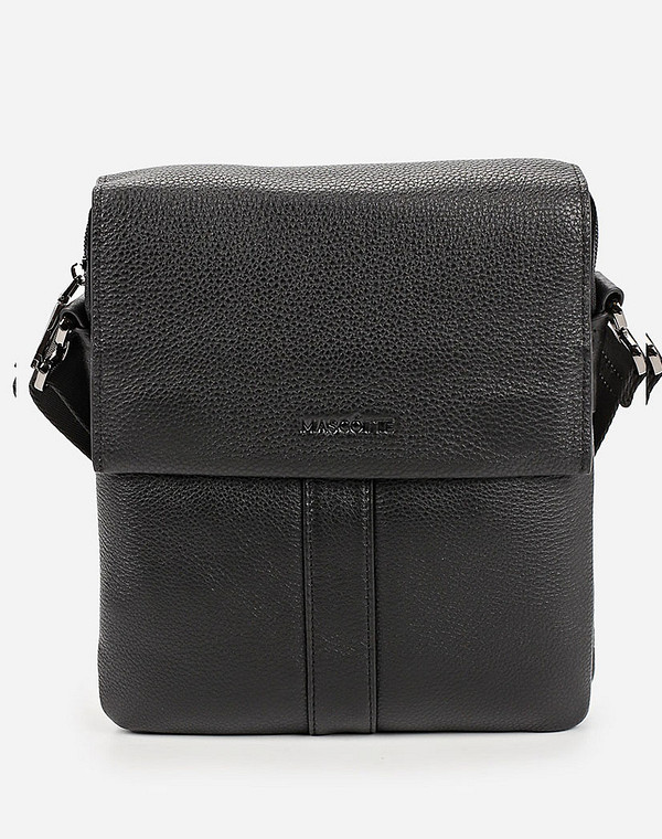 622-0226-102 Сумка мужская нат.кожа/текстиль черн, S, Mascotte