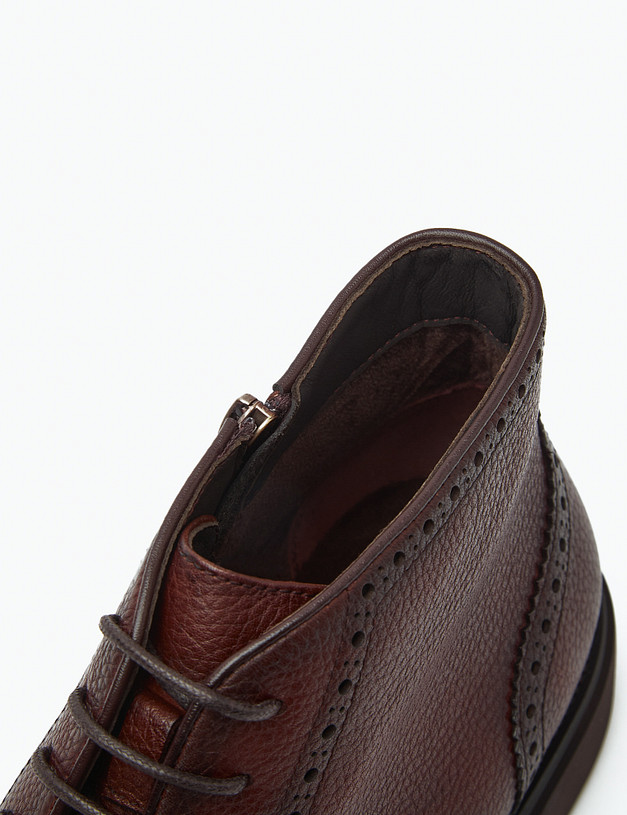 Коричневые мужские ботинки с перфорацией MASCOTTE 175-322824-0109 | ракурс 7 Коричневые мужские ботинки с перфорацией MASCOTTE 175-322824-0109 | ракурс 7