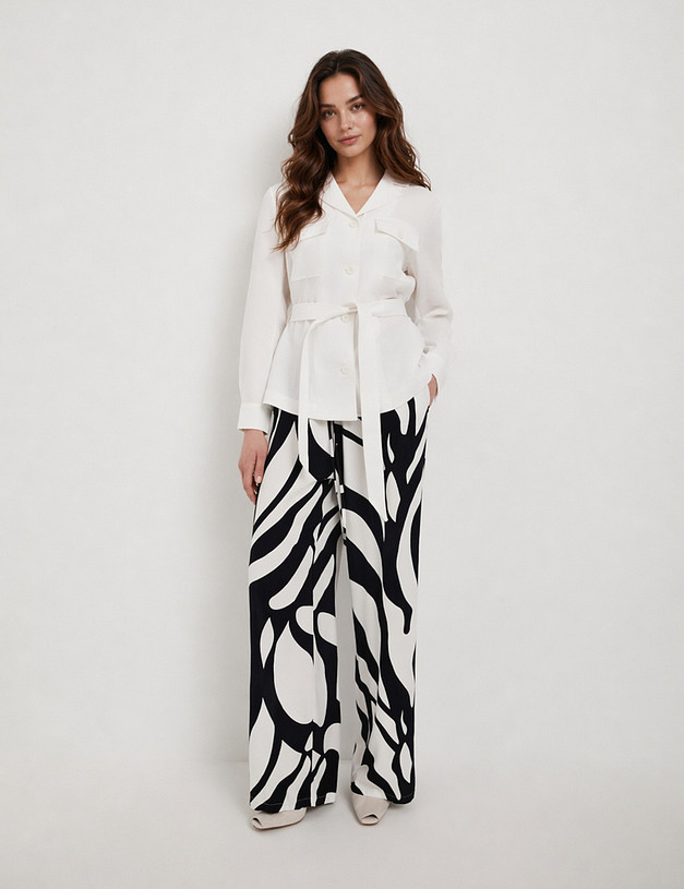 Сине-белые женские брюки MASCOTTE 973-6109-24031 | ракурс 2