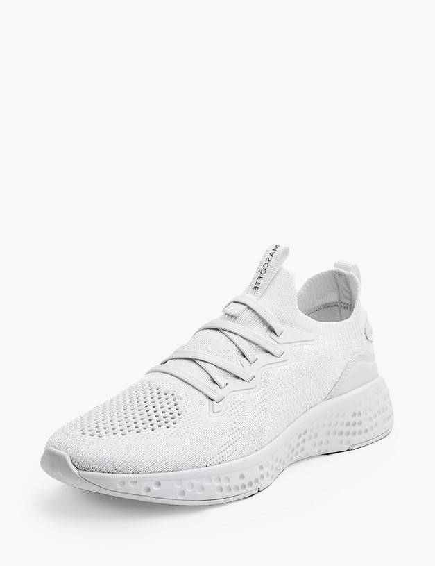 Белые текстильные женские кроссовки MASCOTTE 130-011221-0201 | ракурс 2