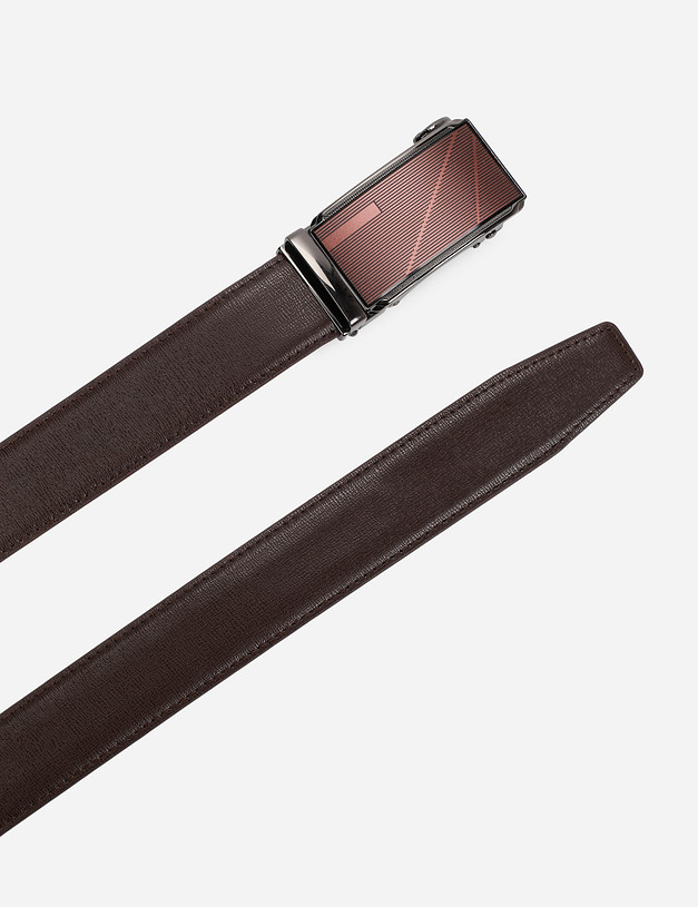 Коричневый мужской ремень из кожи MASCOTTE 727-1106-109 | ракурс 3